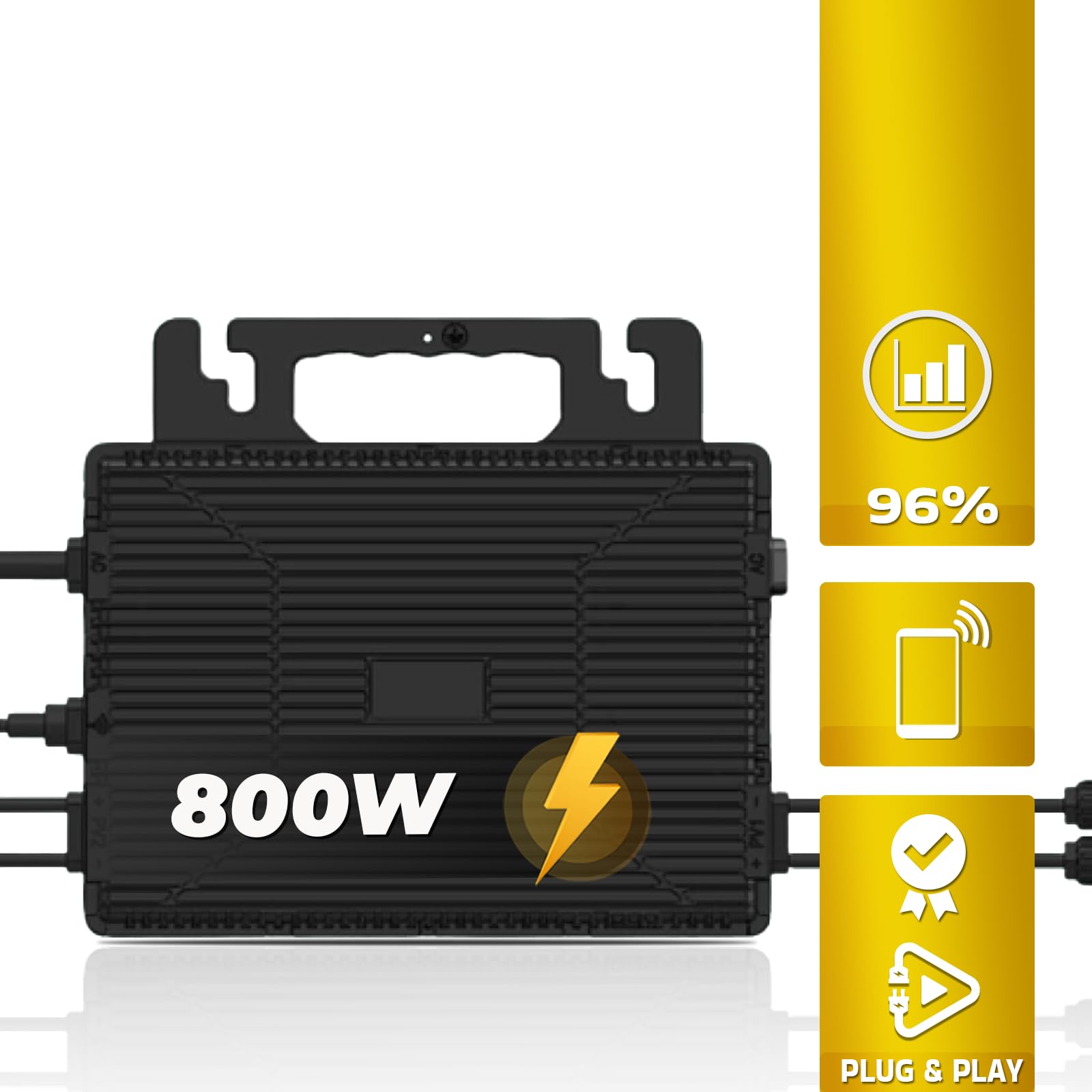 SUNNIVA 920W Balkonkraftwerk BIFAZIAL FULLBLACK komplett Steckdose ASTRO-E 800W Wechselrichter, PV Solaranlage, 2x 460W Glas-Glas Solarmodule, inkl. 5m Kabel, Bluetooth WIFI, Komplettset
