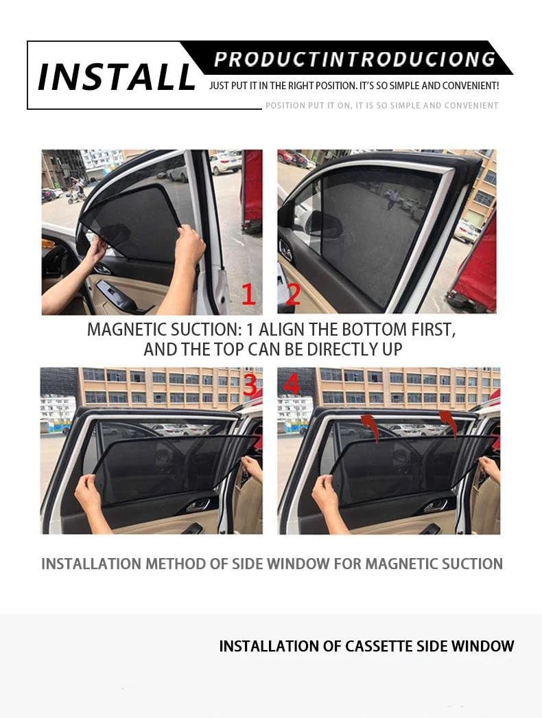 Magnetischer Sonnenschutz für Auto-Seitenscheiben, Netz-Sonnenschutz für Mitsubishi Pajero V93