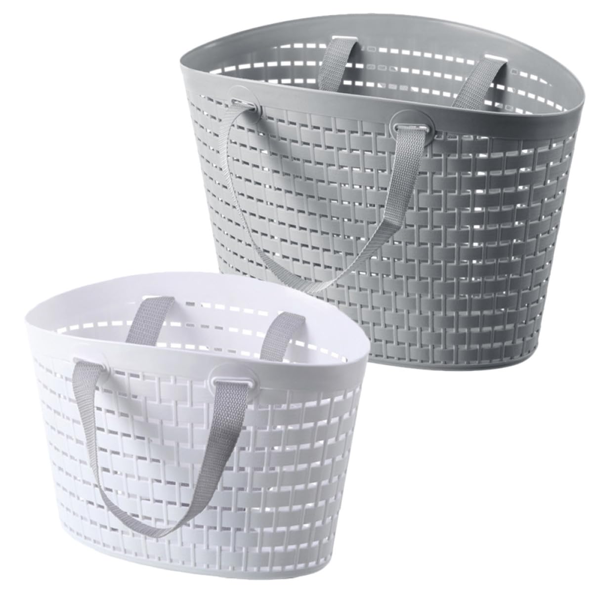 Panier à linge plastique gain de place Beaupretty lot de 2