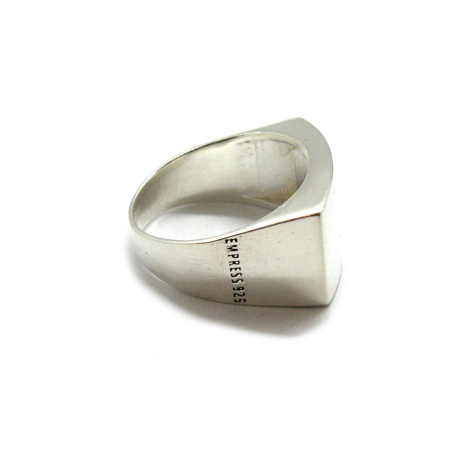 Anillo de sello liso de plata esterlina para hombre grabado sólido 925 R001990 Empress