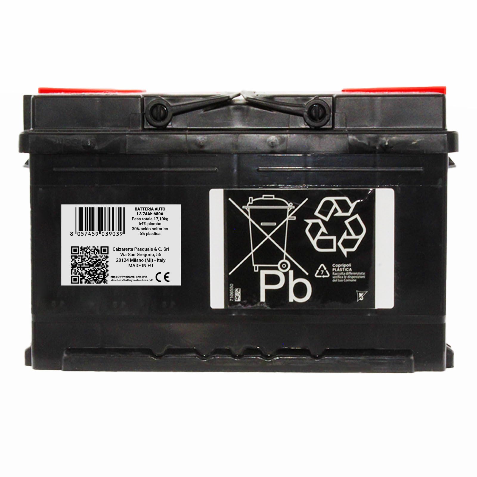 Batería Coche Speed by SMC 12 V 74 Ah 680 A con Polo Positivo a derecha L374 Código | L374 Código