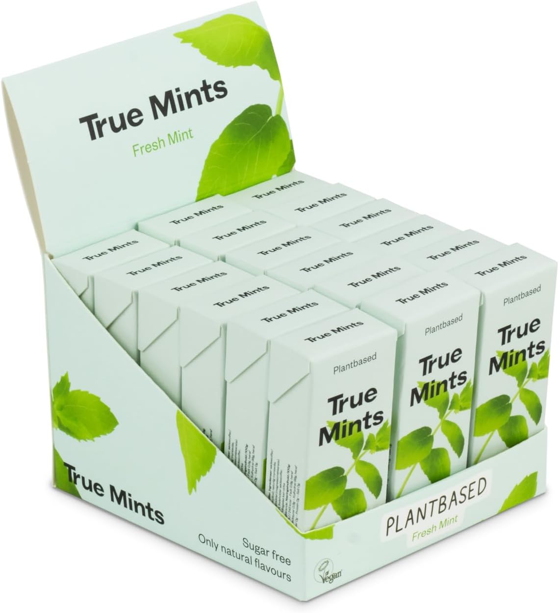 True Mints MINT Flavour (18-pack) - Sugar Free Mints - Xylitol Mints - Fruit Pastilles - Sugar Free & Plantbased Travel Sweets with Natural Flavours - 18 x 13g