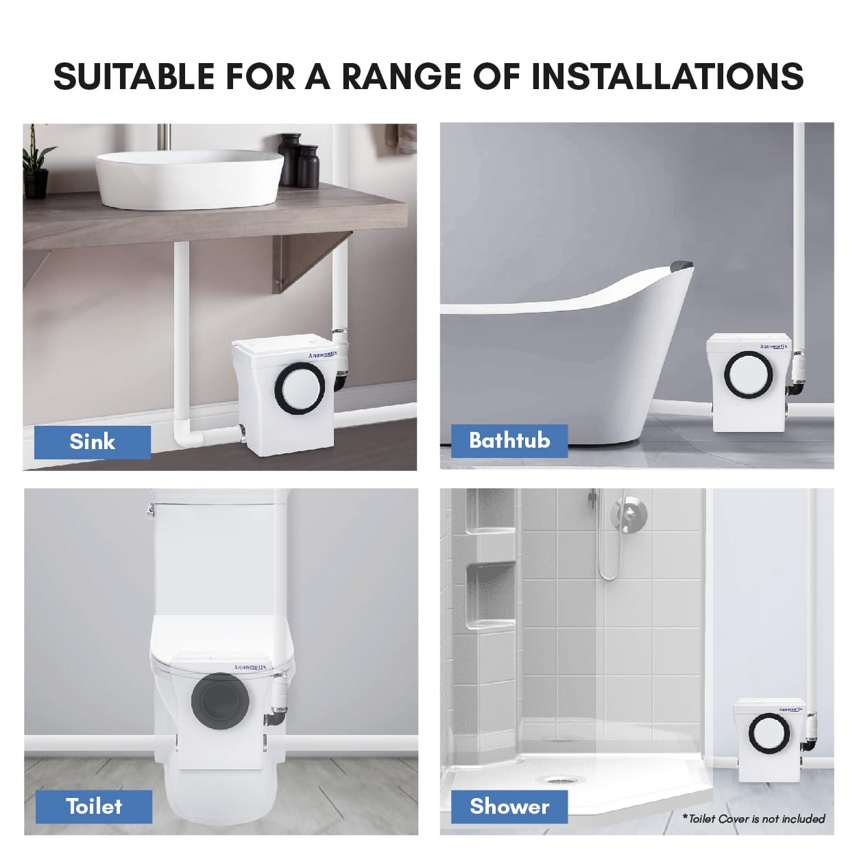 Aquamatix Cubo Triturador Sanitario 400W Bomba Aguas Residuales 8m Elevación 110L/min