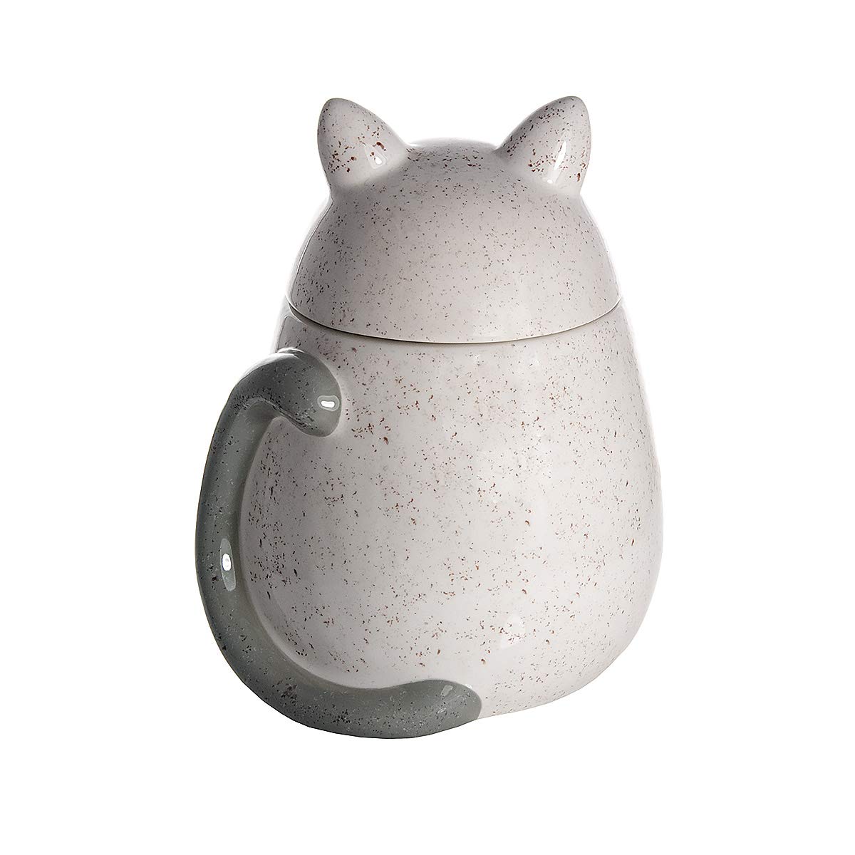 SPOTTED DOG GIFT COMPANY Słoik na ciasteczka, ceramiczna beczka na ciasteczka dla kota, słoik do przechowywania żywności, uroczy nowatorski pojemnik kuchenny z pokrywką, akcesoria kuchenne o tematyce