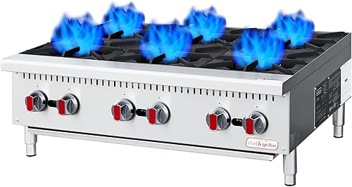 Miniatura 11 de Estufa de Gas Comercial con Gabinete, Rango de Estufa de Un Solo Quemador de 80,000 BTU, Rango de Olla Grande para Cocinar en Encimera de 18" para