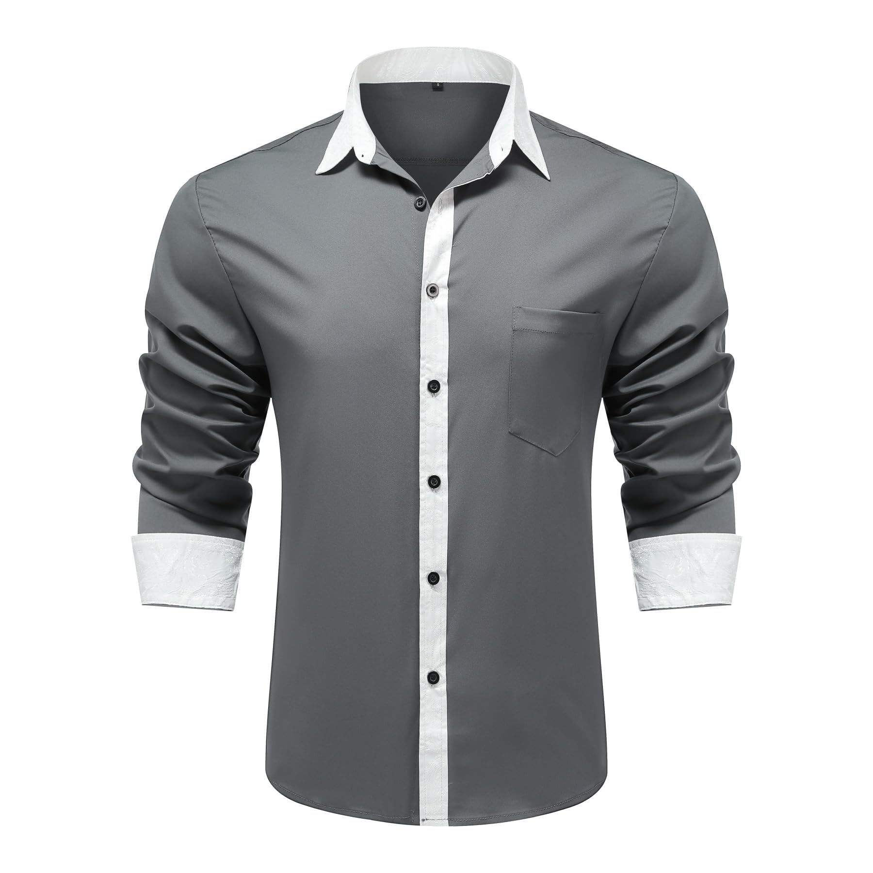 Allthemen Herren Hemd Langarm Kontrast Hemden Regular Fit Business Anzughemd Modern Businesshemd Hochzeit