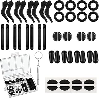 MAYCREATE 50PCS Eyeglasses Retainers Sets, Silicone Anti-Slip Eyeglass Holder, Comfort Ear Grip Hooks Protectors for Spectacle Sunglasses Reading Glasses Eyewear, Black