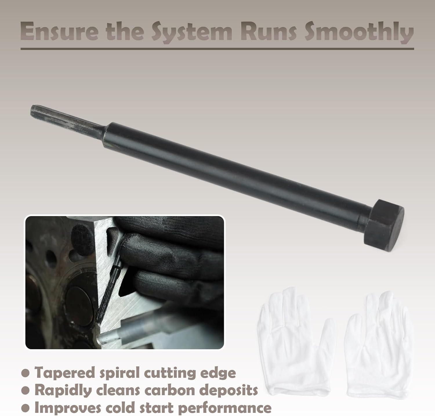 7223 Glow Plug Bore Reamer Tool Compatible with Duramax 6.6L 3.0L 2.8L Carbon Buildup Removal and Thread Cleaning Glow Plug Reaming Tool Replacement for GM-52074 EN-52074