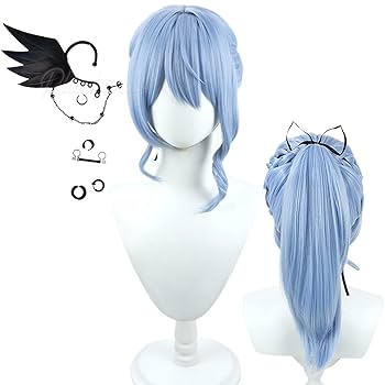 Amazon.co.jp: Plazhen コスプレ ウィッグ ＋ 耳飾り 星街すい