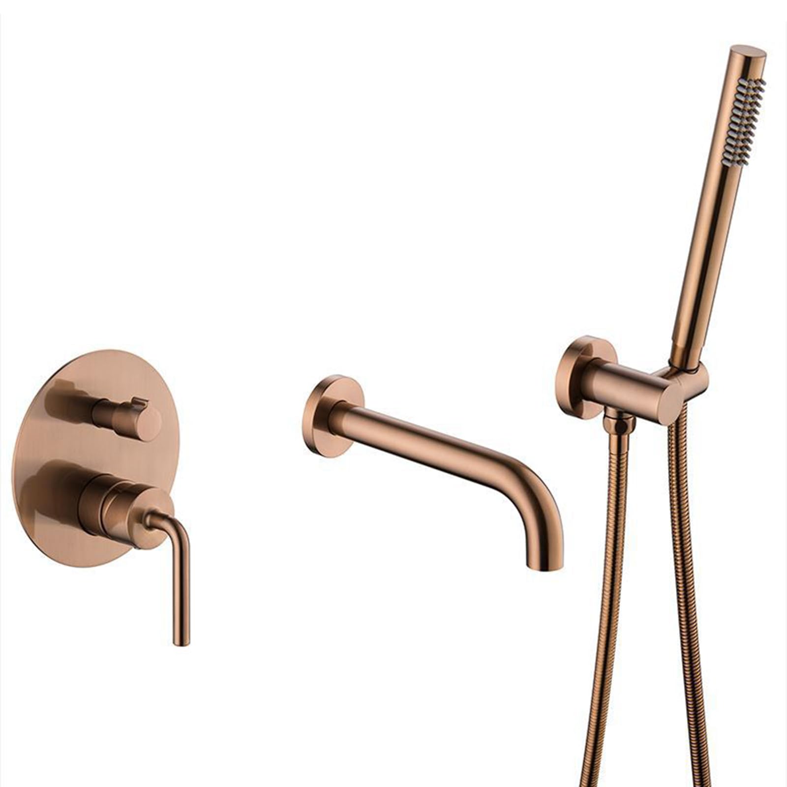 JYBNBBE Concealed Bath Mixer Tap Wall Mounted 2 Functions Hot and Cold Bath Mixer Taps with Shower Single Handle Rose Gold