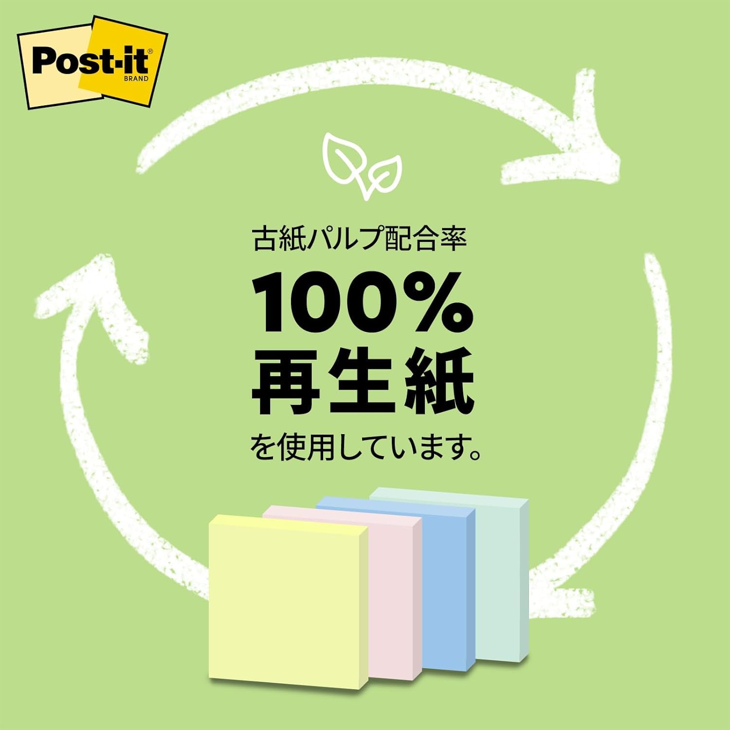 Post-it Sticky Notes Cube, Pastel Color, 2.0 x 2.0 inches (50 x 50 mm), 450 Sheets x 1 Pad CPRP-Y-22SE