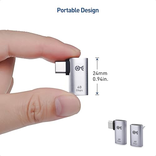 Miniatura 7 de Cable Matters Kit de adaptador USB-C de ángulo recto de 40 Gbps, hasta video de 4K a 240 Hz, carga de 240 W, transferencia de datos de 40 Gbps
