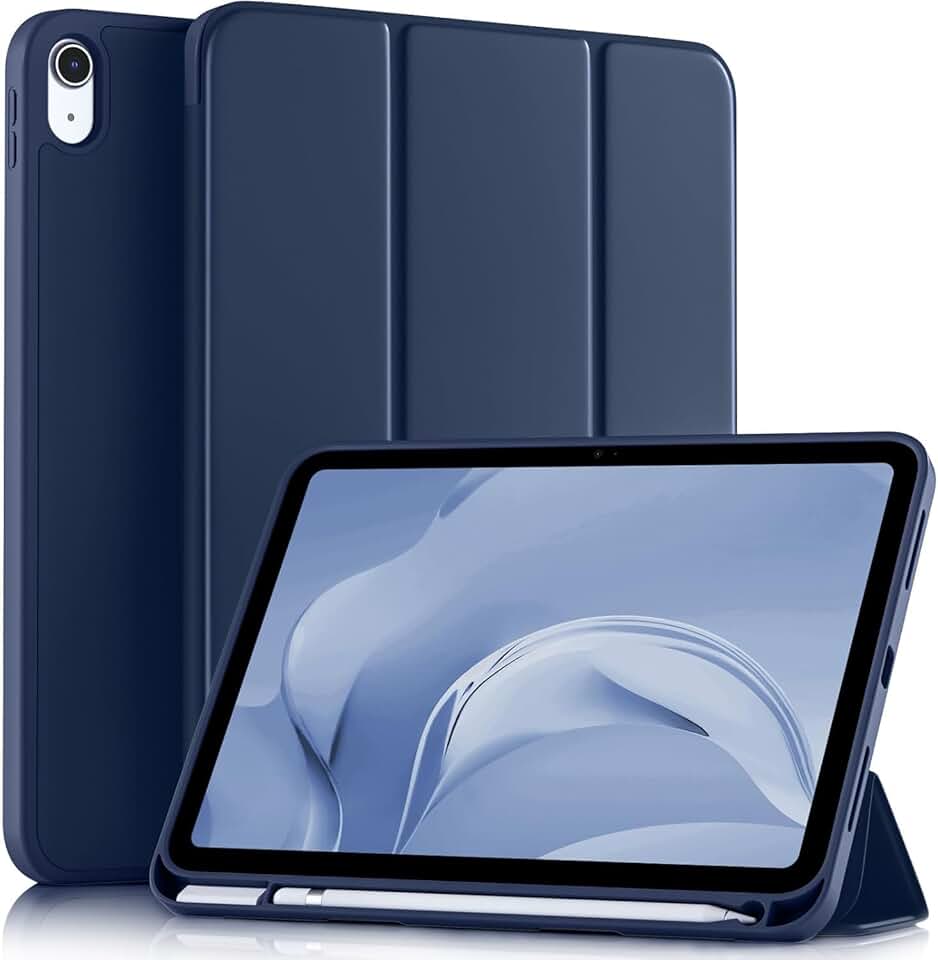 Capa Ipad 11ª/10ª Geração A16 (2025/2022) - Case Slim Magnética Com Suporte Para Caneta e Despertar Automático (AZUL MARINHO)