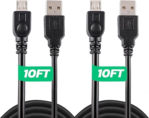 Miniatura 8 de Xahpower 2 Pack 10Ft Controller Charging Cable for PS4, Play and Charge Micro USB Charger High Speed Data Sync Cord for Playstation4 PS4 SlimPro