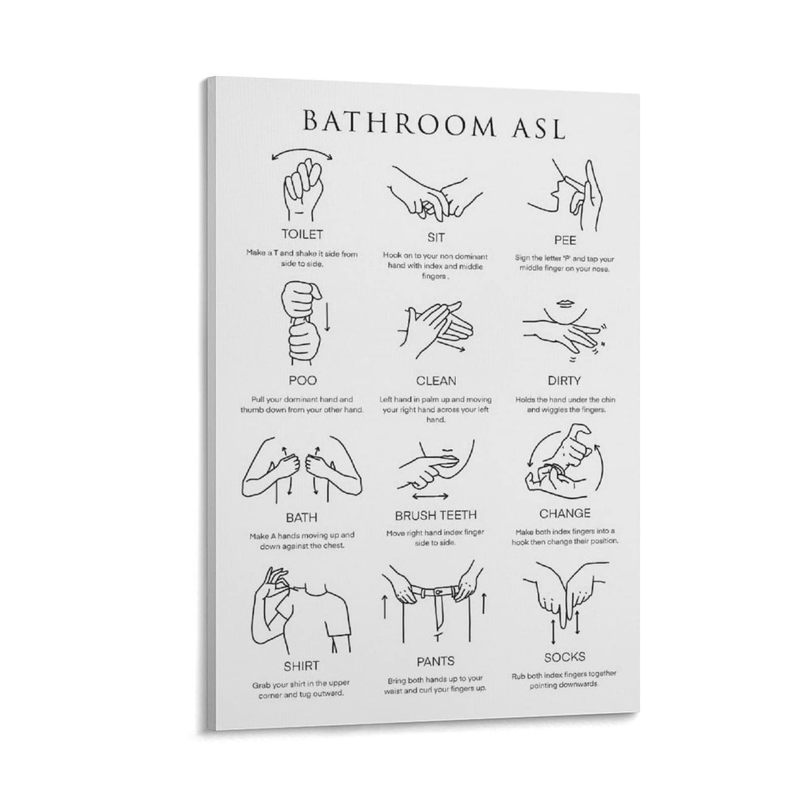 Sign Language Bathroom Classroom Sign Language