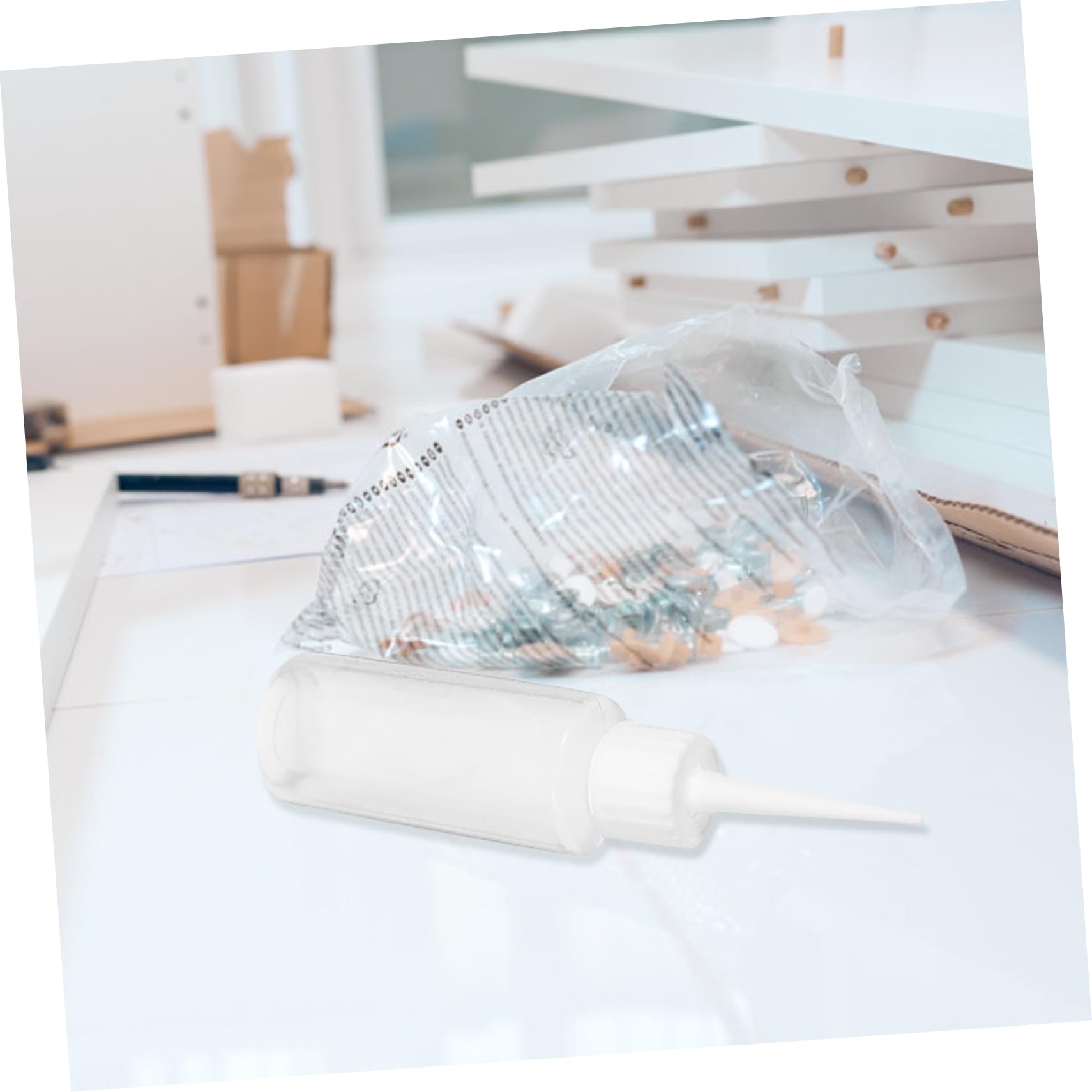 Quetschflaschen 4 Stück 50ml Polyethylen Weiß für Präzise Dosierung