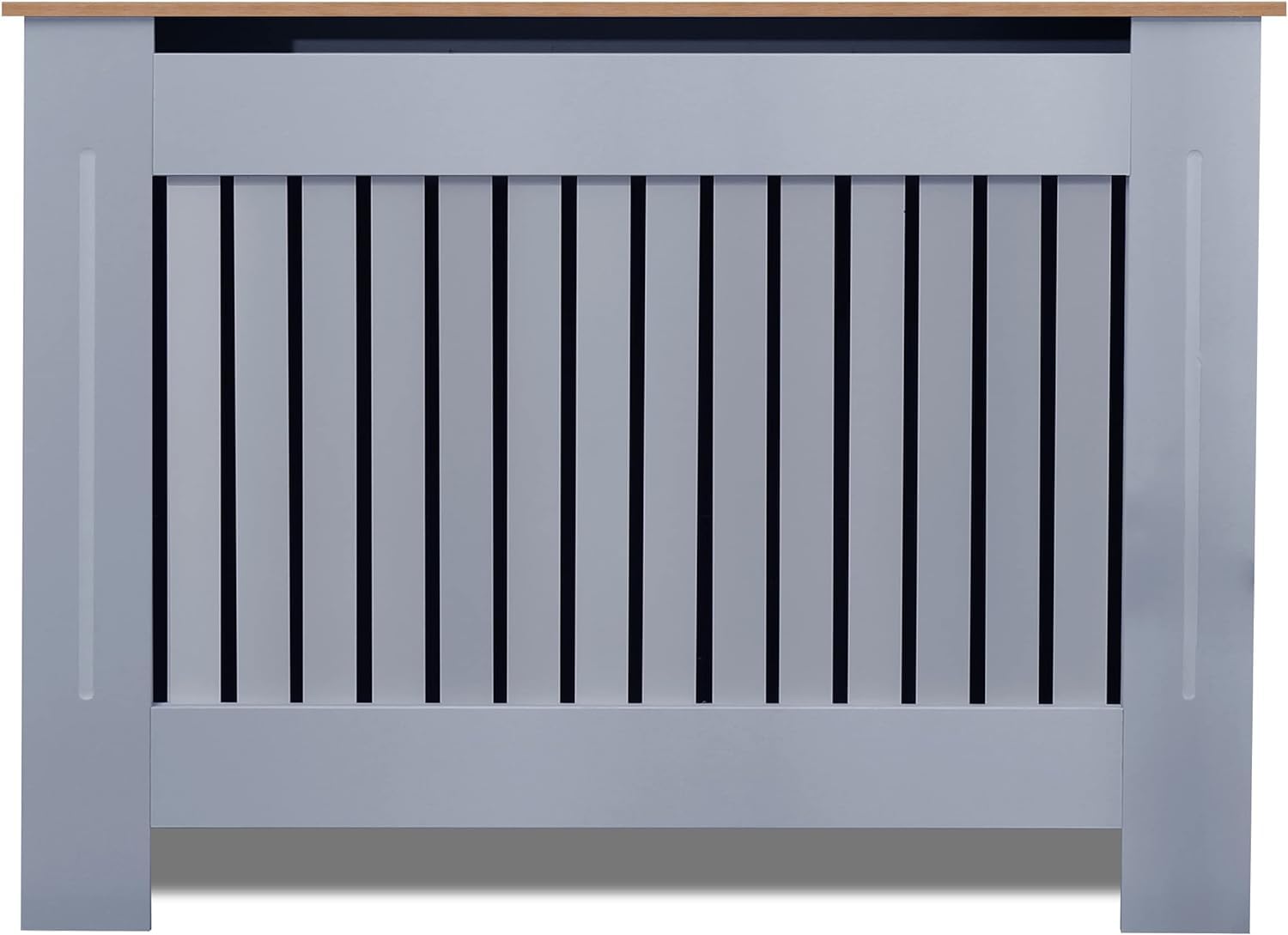 BlisswoodRadiator Cover Traditional MDF Wood Grill Cabinet Shelf, Vertical Slat Modern Radiator Covers Crafted For Living Room Furniture (Medium, Grey)