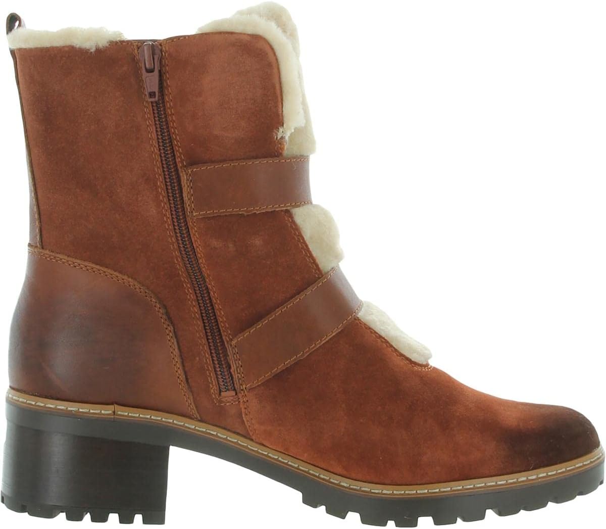 Naturalizer Womens Tristan Suede Faux Fur Winter Boots Tan 6.5 Medium (B,M)