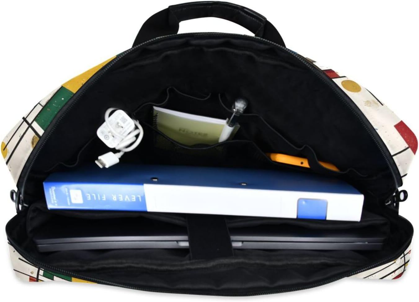 Abstract Art Print Laptop Shoulder Bag Sleeve Case with Multi-Pockets Messenger Bag Briefcase Fits 13-16 in Laptops Tablets