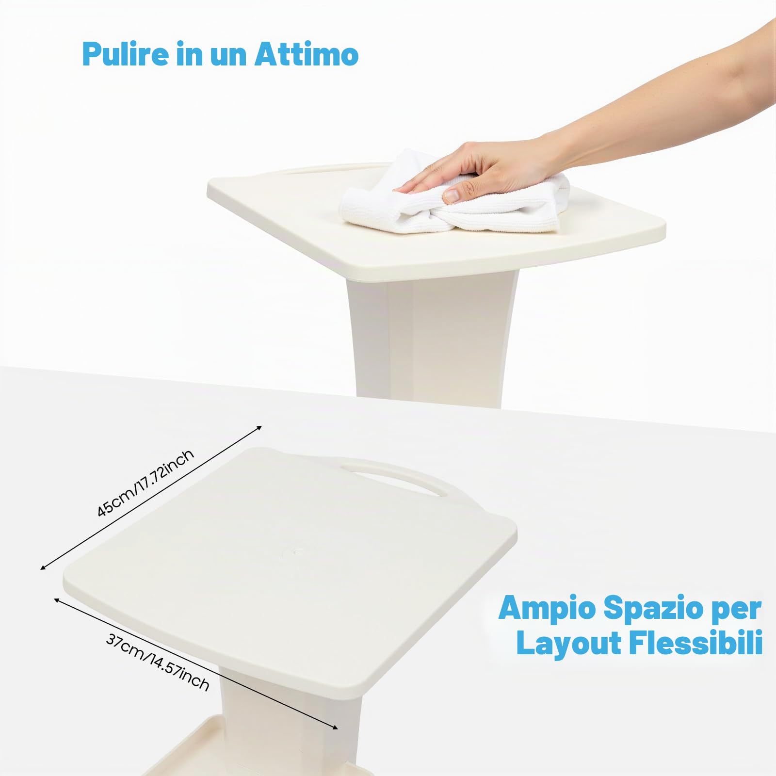 Carrello regolabile per salone di bellezza con vassoio, carrello cosmetico con ruote per ufficio e salone, carrello multiuso per parrucchieri
