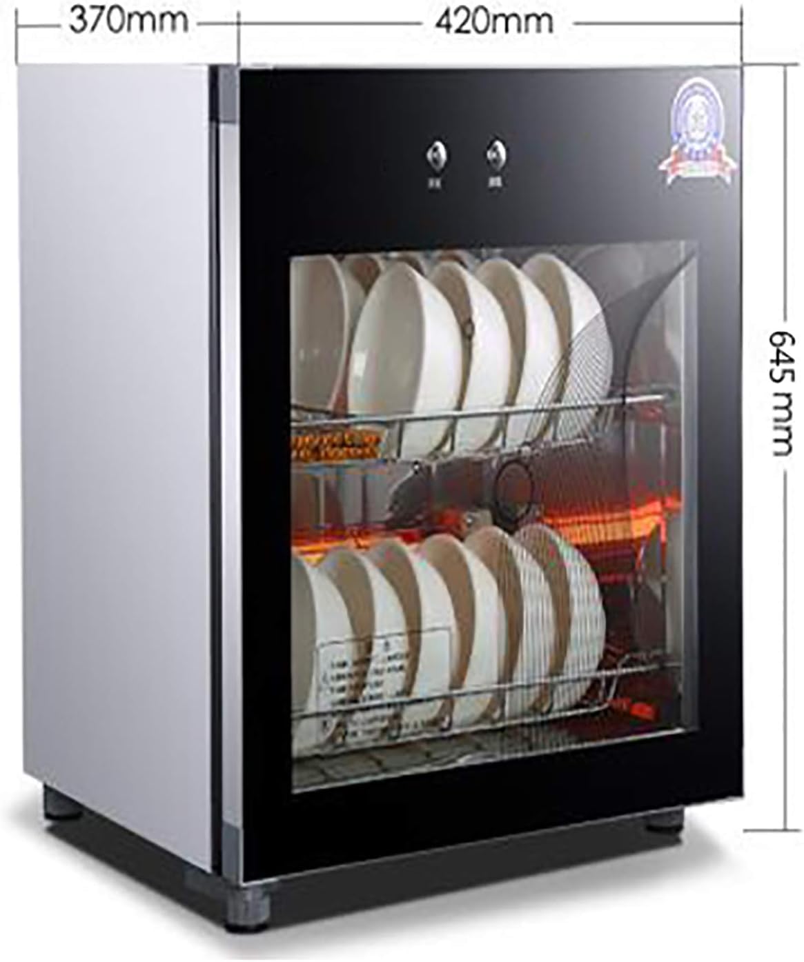 Gabinete de desinfección de esterilización de Escritorio para el hogar Gabinete de té Comercial multifunción Hogar Vertical de Alta Temperatura para Platos Vajilla de Cocina 60L