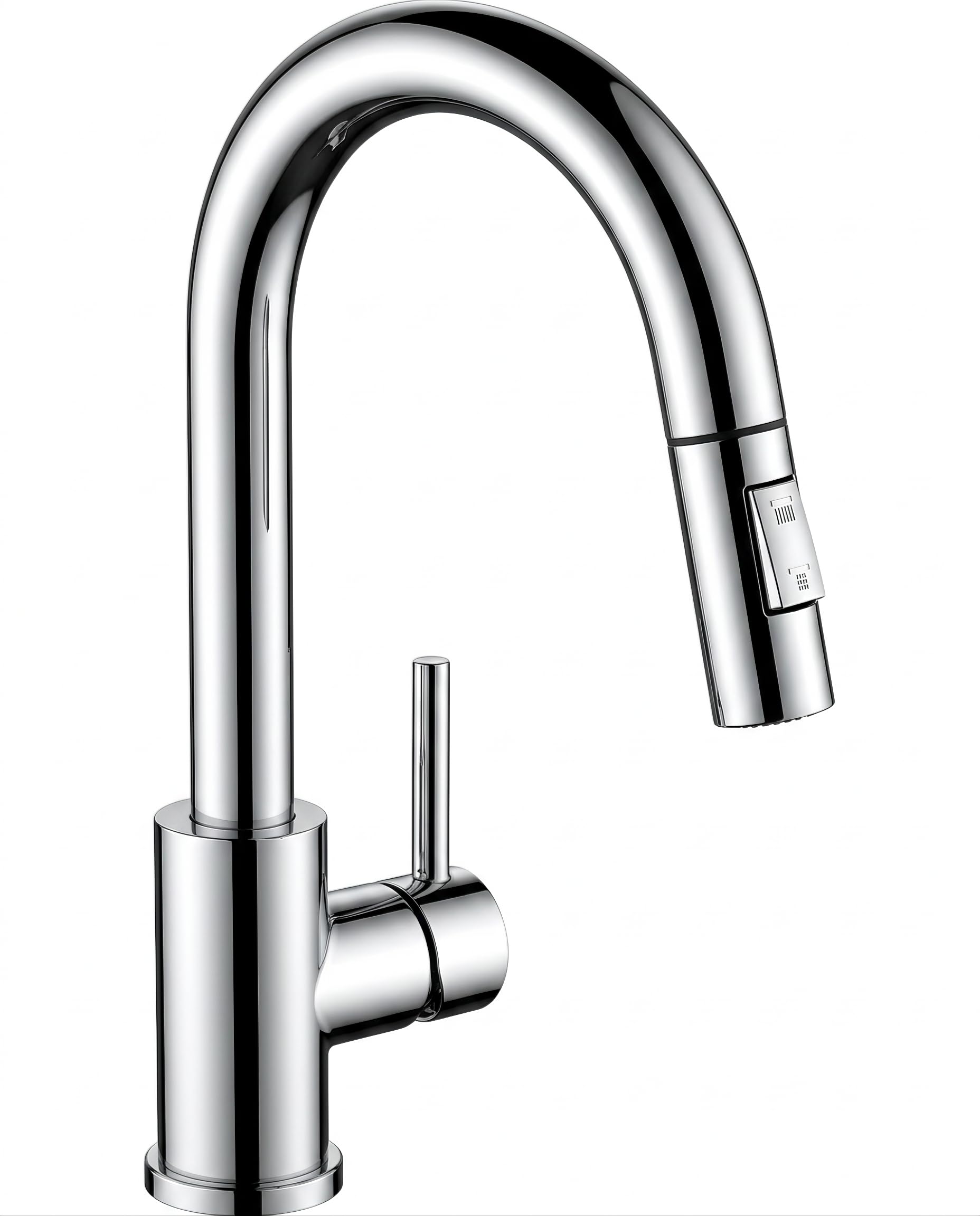 FORIOUS Grifo Cocina Monomando, Ducha Extraíble, 2 Modos, Cromo