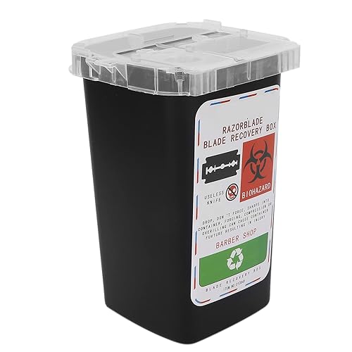 Miniatura 2 de FILFEEL Caja de eliminación de cuchillas, contenedor de cuchillas de desecho, peluquería, peluquería, peluquería, cuchillo de afeitar, caja de