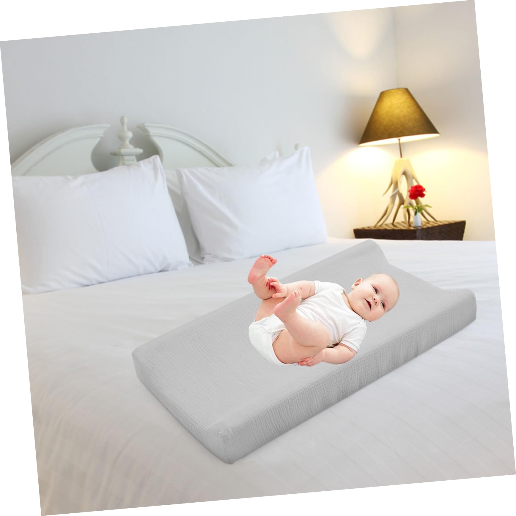 Beaupretty Fundas Lavables para Cambiador de Ñiño 2 Piezas Sábana Elástica Desmontable para Colchón Cambiador Uso en Hogar y Guardería