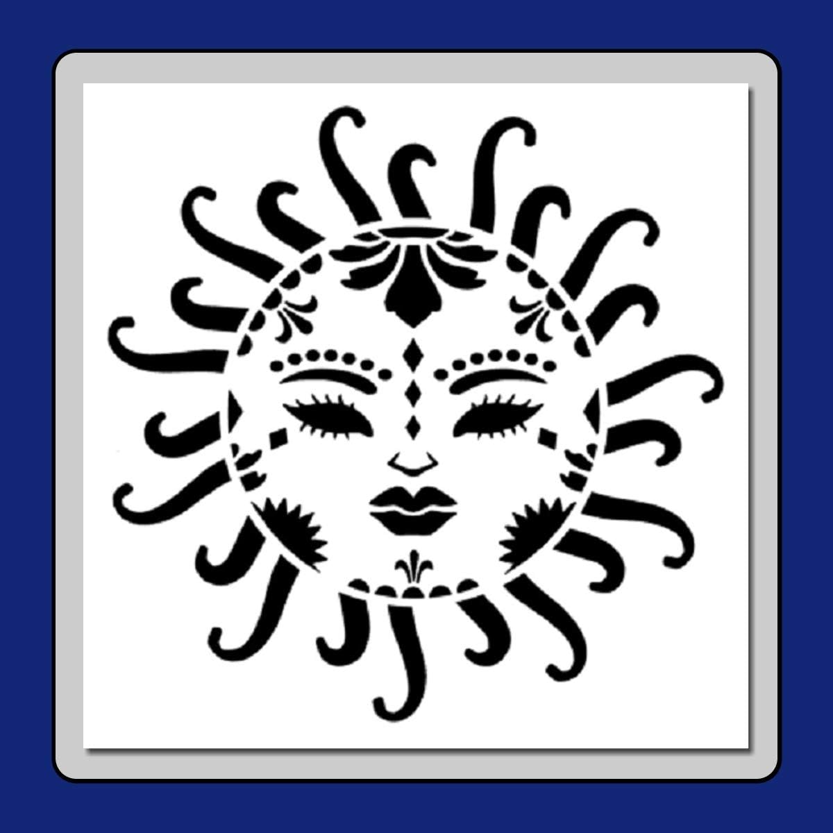 10 X 10 inch Bohemian/Boho Celestial Sun Face Stencil Template Decorative/Floral/Cosmic