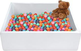 TRENDBOX Extra Large Ball Pit 47.2x47.2x13.8in Foam Ball Pit Balls Kids Ball Pits for Toddlers Babies Balls NOT Included - White