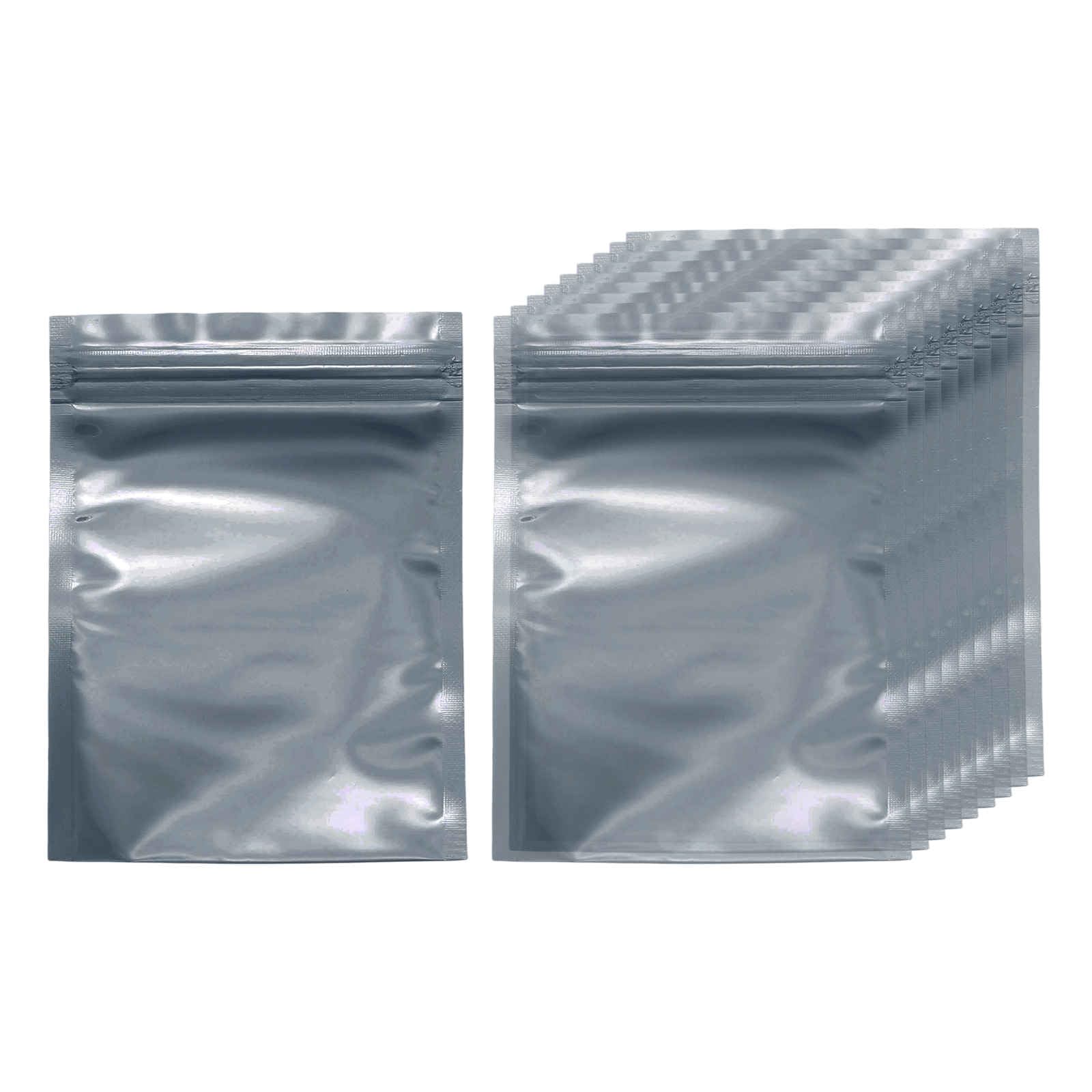 HARFINGTON 30pcs Antistatic Bags 5.1" x 3.5" Double-Layer Anti Static Resealable ESD Shielding Bag for GPU Hard Drive HDD SSD LED Lights Electronic Device, Semi-Transparent Dark Grey