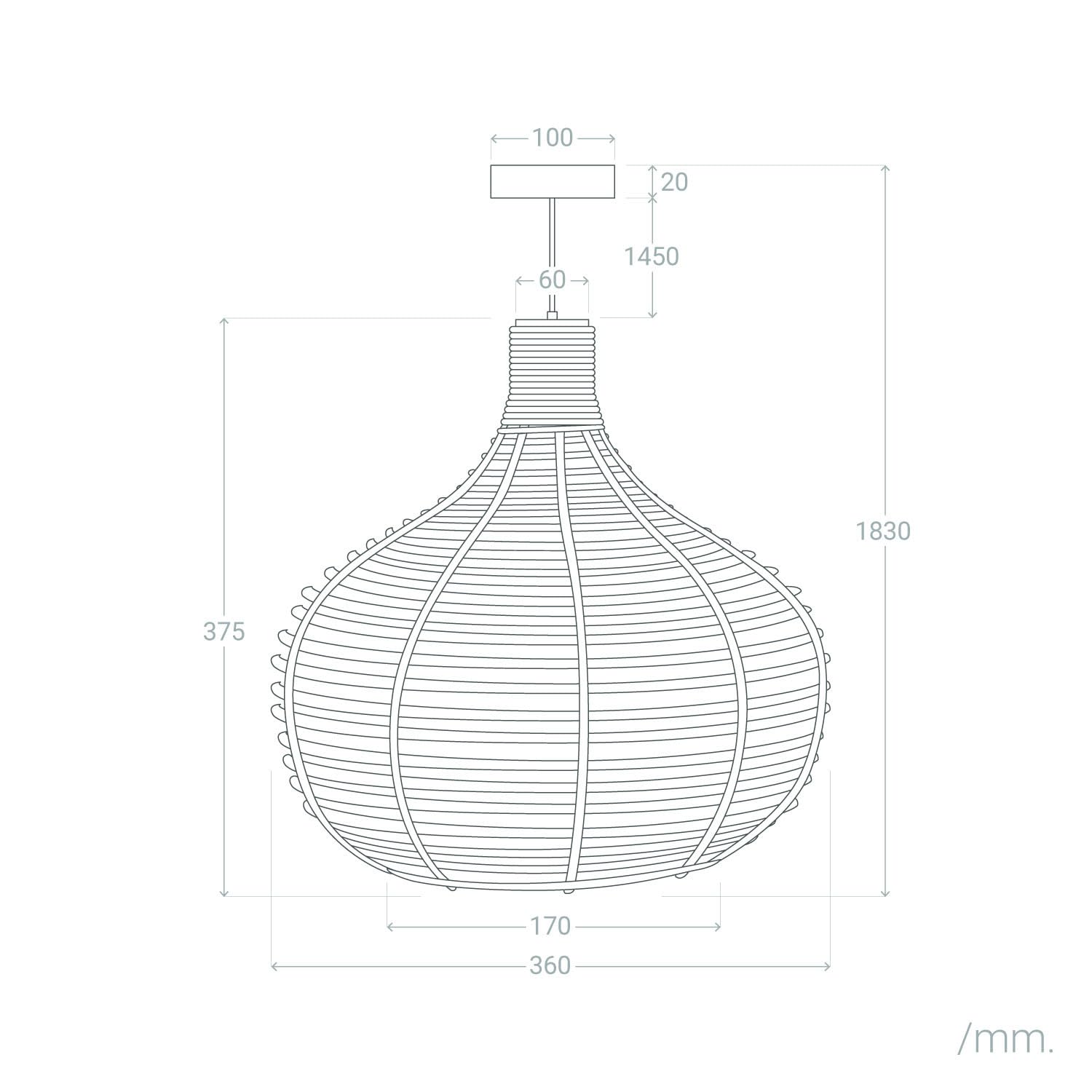 LEDKIA LIGHTING - Lámpara Colgante Ratán Yantai | Diseño Boho-Chic | Compatible con Bombillas LED E27 | Ideal para Salón; Dormitorio; Cocina | Natural