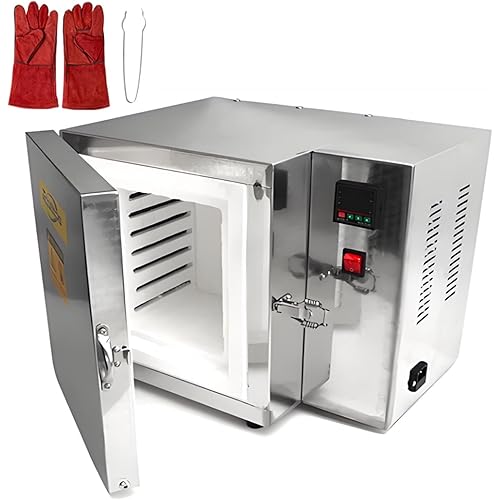 1500w Electric Kiln Pottery,Bench Top Melting Muffle Furnace,Jewelry Casting Burnout Furnace Oven Kiln Machine, Digital Pid Control,for Jewelry Casting, Metal Clay Sintering & Pottery