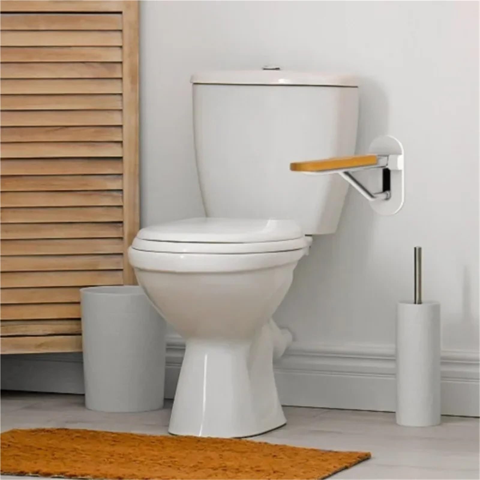 agarraderas baño Pasamanos Plegable Resistente a la corrosión y al óxido para baños de Ancianos, Soporte Estable, fácil de Instalar, Marco Auxiliar de riel. Tirador de baño(Shabili Dark)