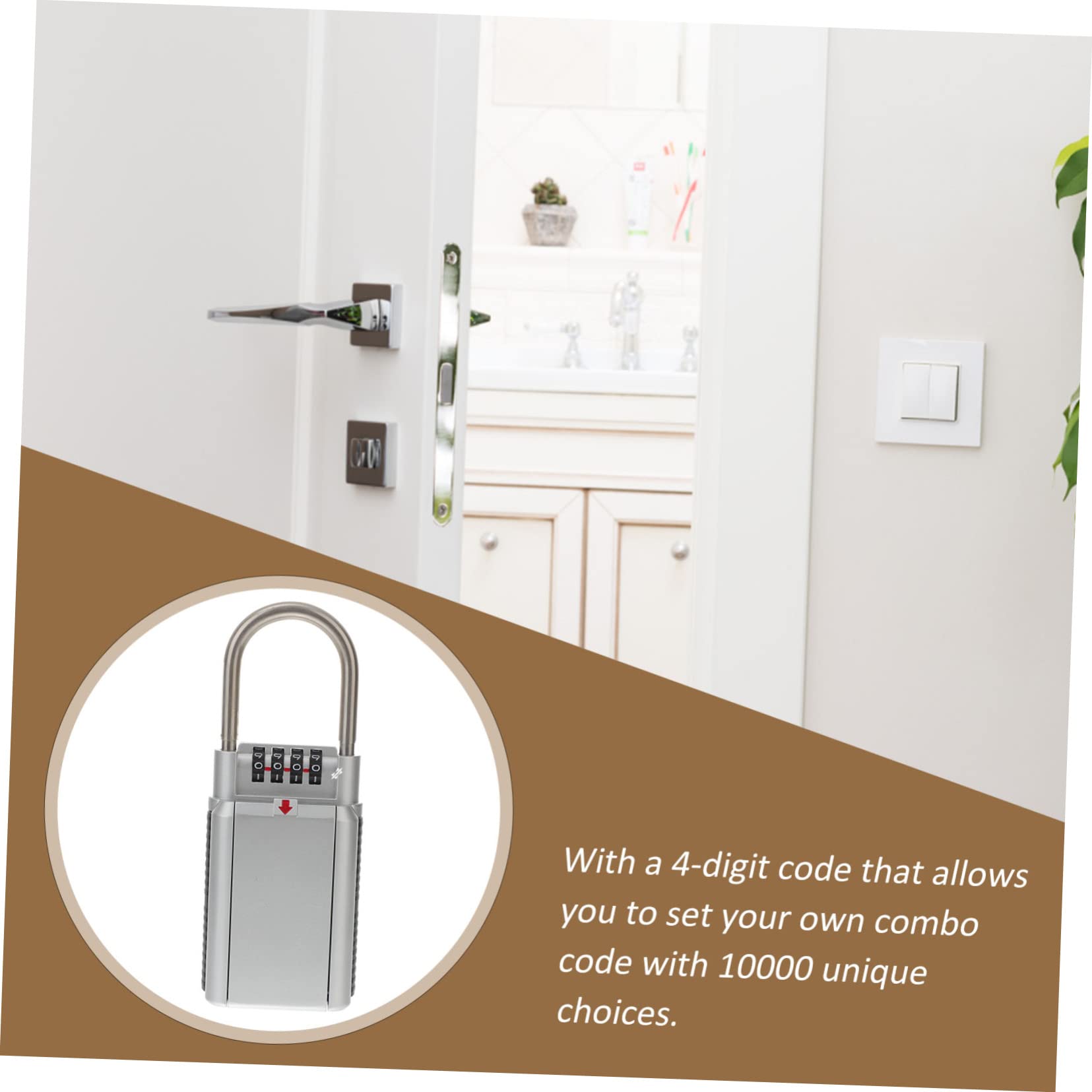 Lurrose Caja de Seguridad para Llaves Caja de Metal Cerradura para Llaves de Casa para Almacenamiento Seguro Exteriores