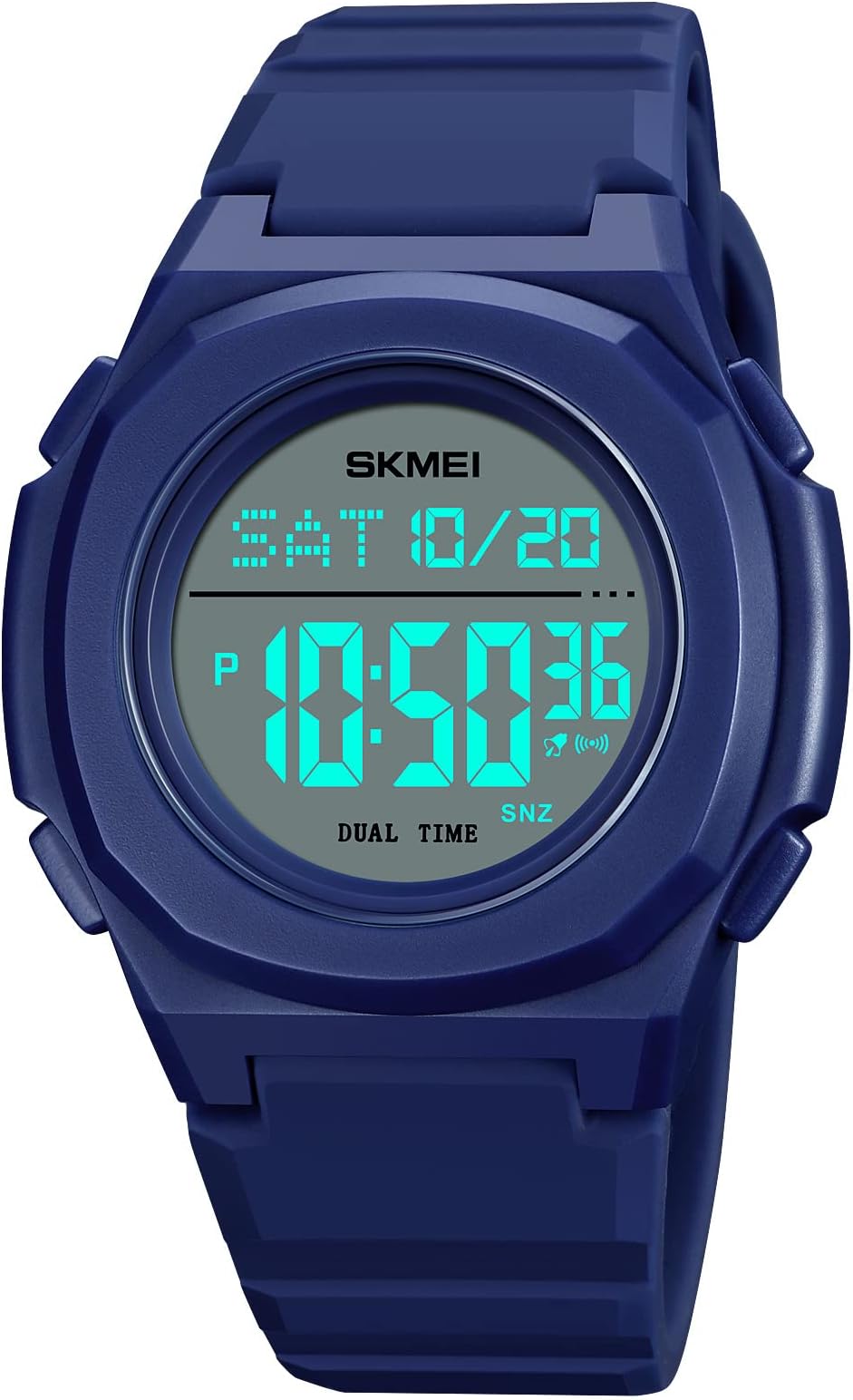 CakCity Mens Digital Watch Waterproof Wrist Watch for Women Sport Watch with Stopwatch Countdown Dual Time Square Digital Watches for Unisex
