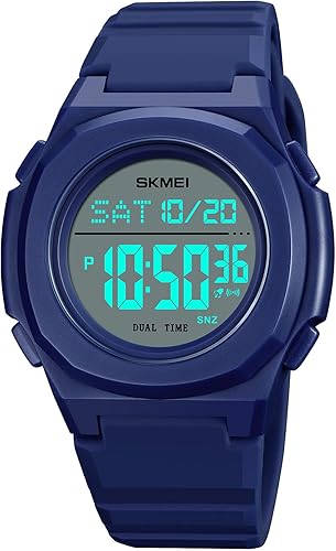 CakCity Reloj digital para hombres y mujeres resistente al agua cronómetro reloj deportivo ligero cronógrafo digital correa de silicona Negro -