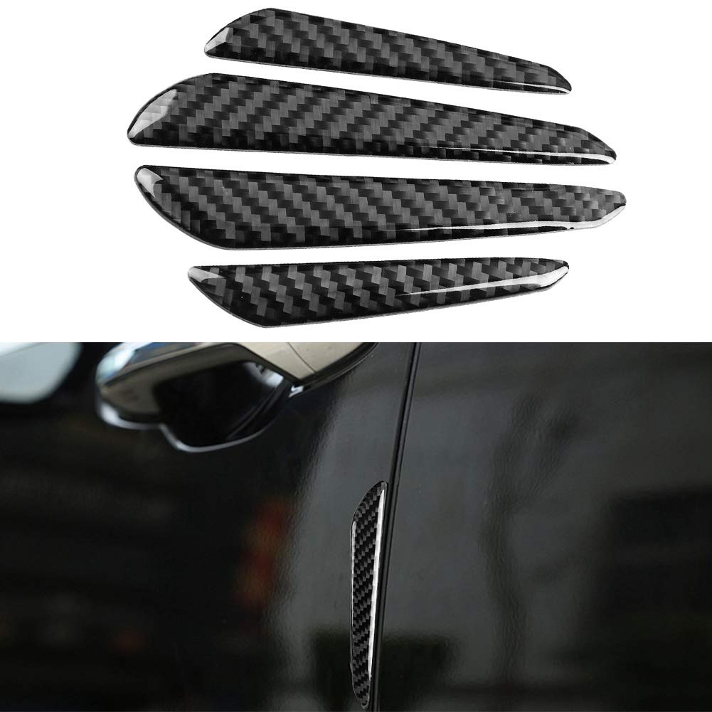thumbnail: 4 Stuks Carbon Fiber Auto Deurbeschermers - Zwart, Universeel, Duurzaam En Eenvoudig Te Plakken