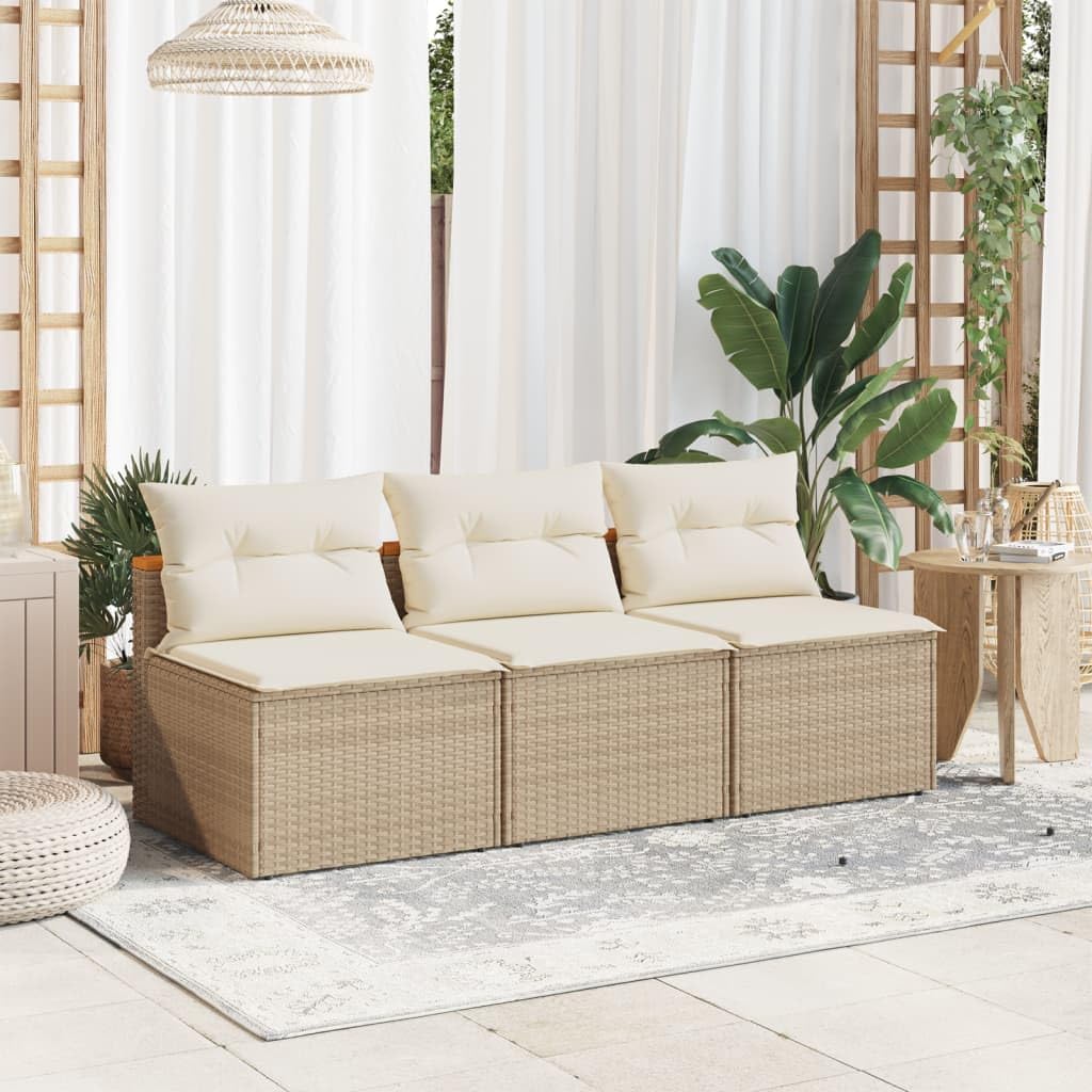 Beige PE Rattan Medium Modular Garden Sofa Square, Outdoor Lounge Set, Patio Furniture, Durable All-Weather Seating for Balcony & Terrace Patio Chair