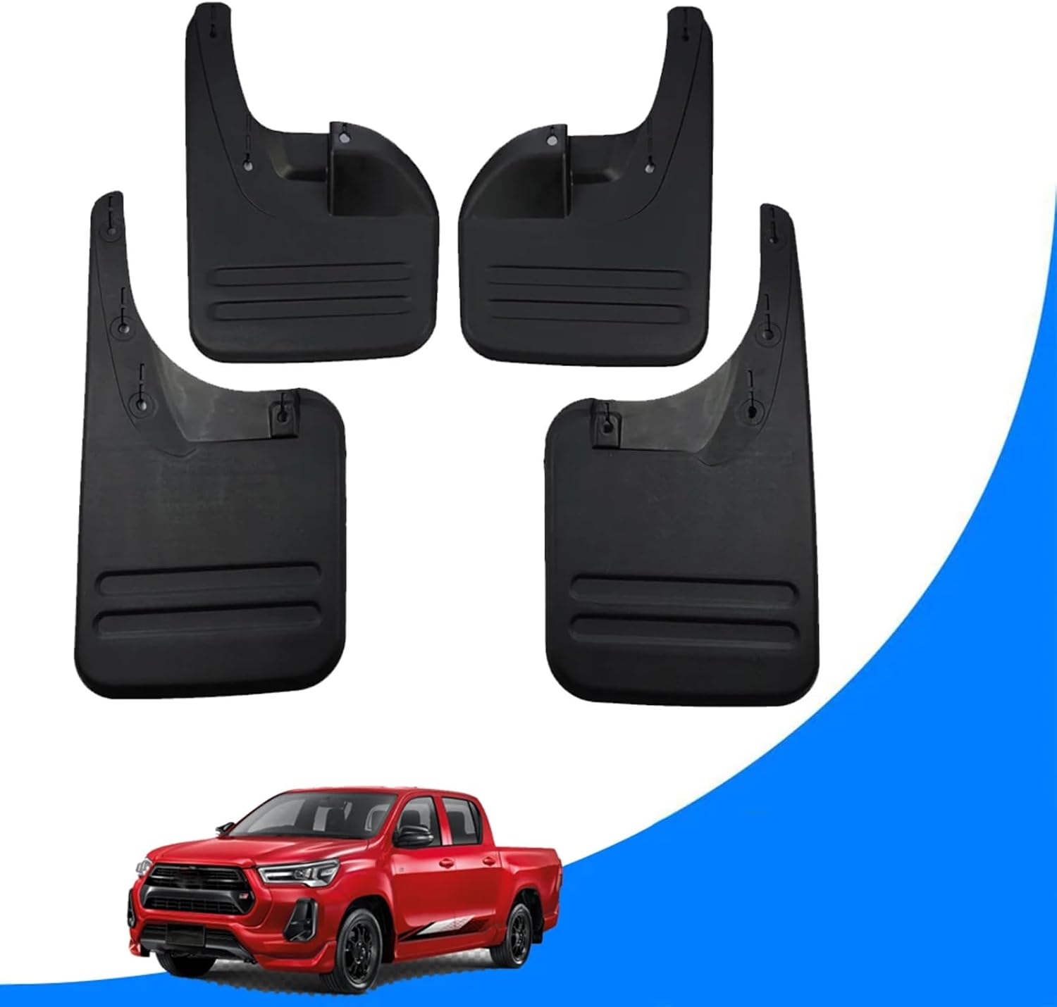 ハイラックス GUN125 前期 後期 大型マッドフラップ レッド TOYOTA