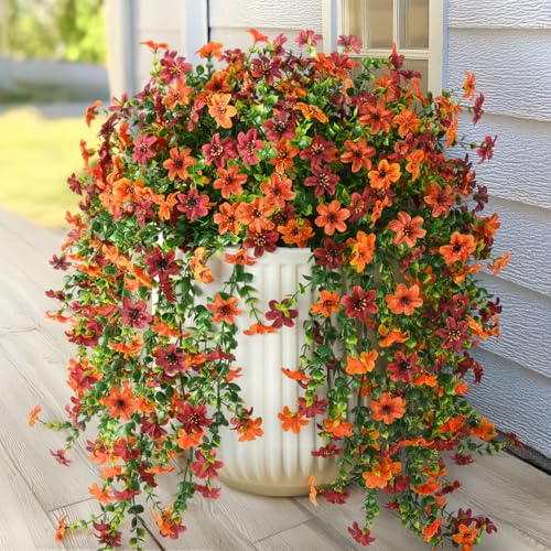 Artificial Fall Fake Flowers for Outdoor Fall Decoration,2 Pcs Fa...