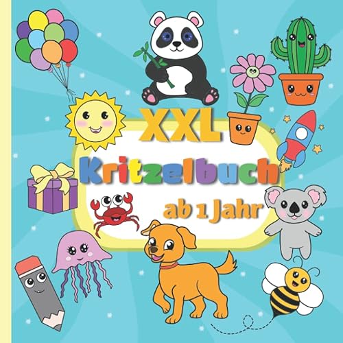 Kritzelbuch ab 1 Jahr: 110 Motiven zum Ausmalen für Mädchen und Jungen | Malbuch für Kinder ab 1 Jahr