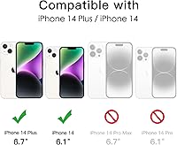 Vista 2 de JETech Protector de lente de cámara para iPhone 14 de 6.1 pulgadas y iPhone 14 Plus de 6.7 pulgadas, cubierta de anillo individual de metal