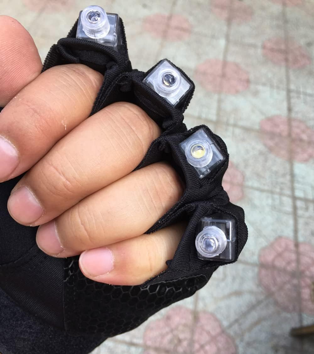 Guanti Illuminati - Guanti Ricaricabili con Torcia LED per Feste, Halloween, Rave - Effetto Scheletro