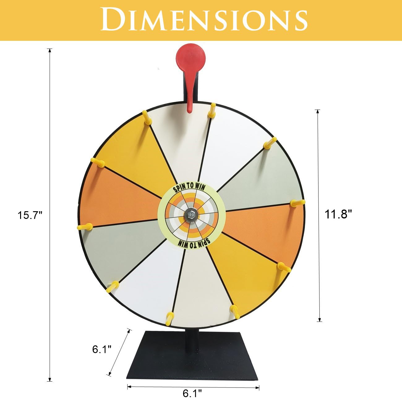 Spinning Prize Wheel, 12 inch Prize Wheel-Spinning with Stand, 10 Slots Color Tabletop Roulette Spinner, Heavy Duty Base, Easy Assembly, Include Marker & Eraser, Erasable Surface for Carnival Party