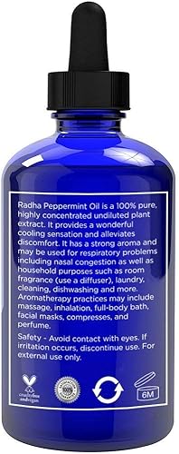 Miniatura 3 de Radha Belleza aceite esencial de menta 4 onzas, 100% puro & natural, menta peperita, grado terapéutico