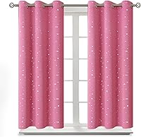 Vista 53 de BGment - Cortinas opacas para dormitorio infantil, con ojales, con aislamiento térmico, estampado de estrellas plateadas, para oscurecer