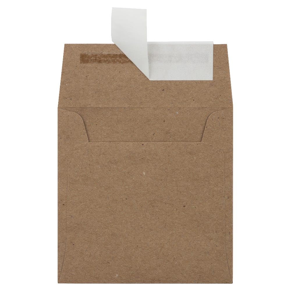 LUXPaper Square Invitation Envelopes | Peel & Press | 3 1/4" x 3 1/4" | Grocery Bag Brown | 70lb. Text | 50 Qty