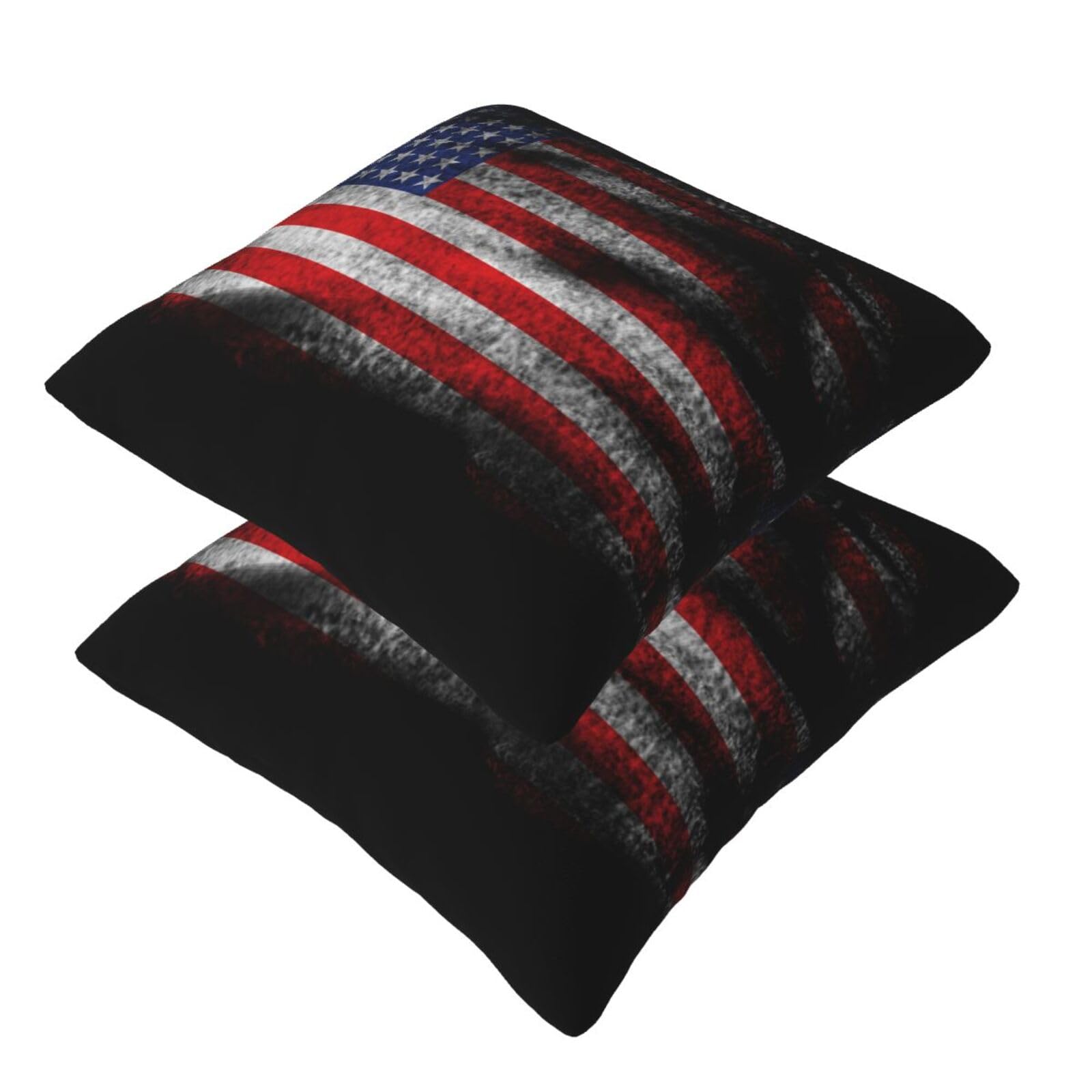Set di 4 federe per cuscino con bandiera americana, 46 x 46 cm