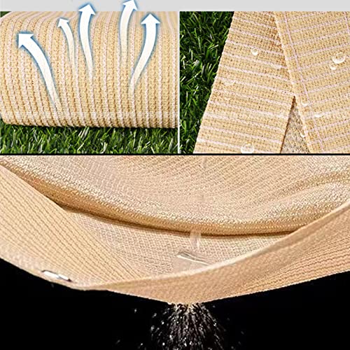 Voile d'ombrage rétractable jardin terrasse imperméable polyéthylène beige 1,6x5m - 4